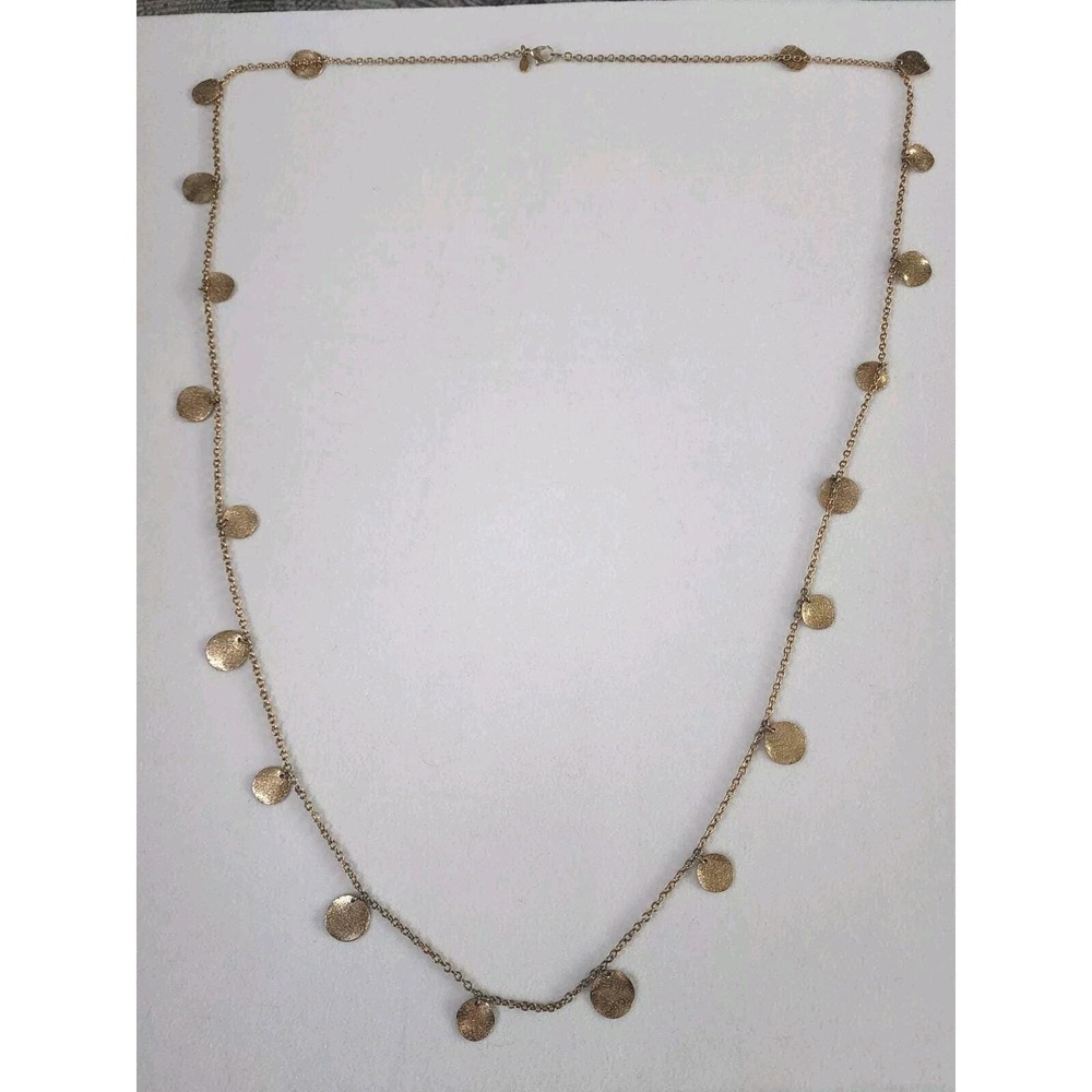 Vtg PREMIER DESIGNS Signed "Sunny" Faux Gold Coin Necklace‎ Gold Tone FREE $HIP!